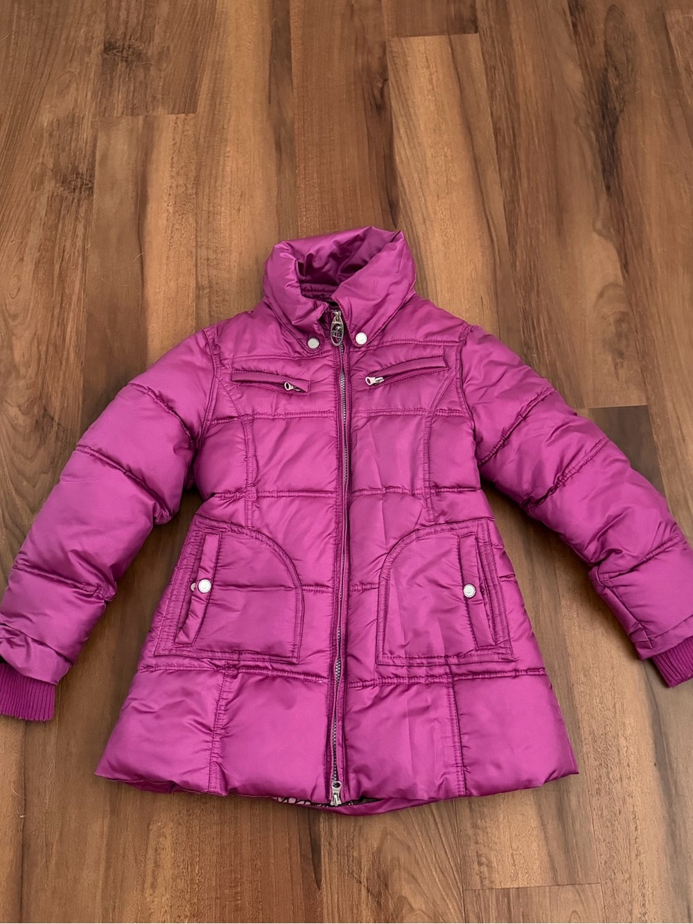 Hawk & Co Girls' Fuchsia Puffer Coat, 6X